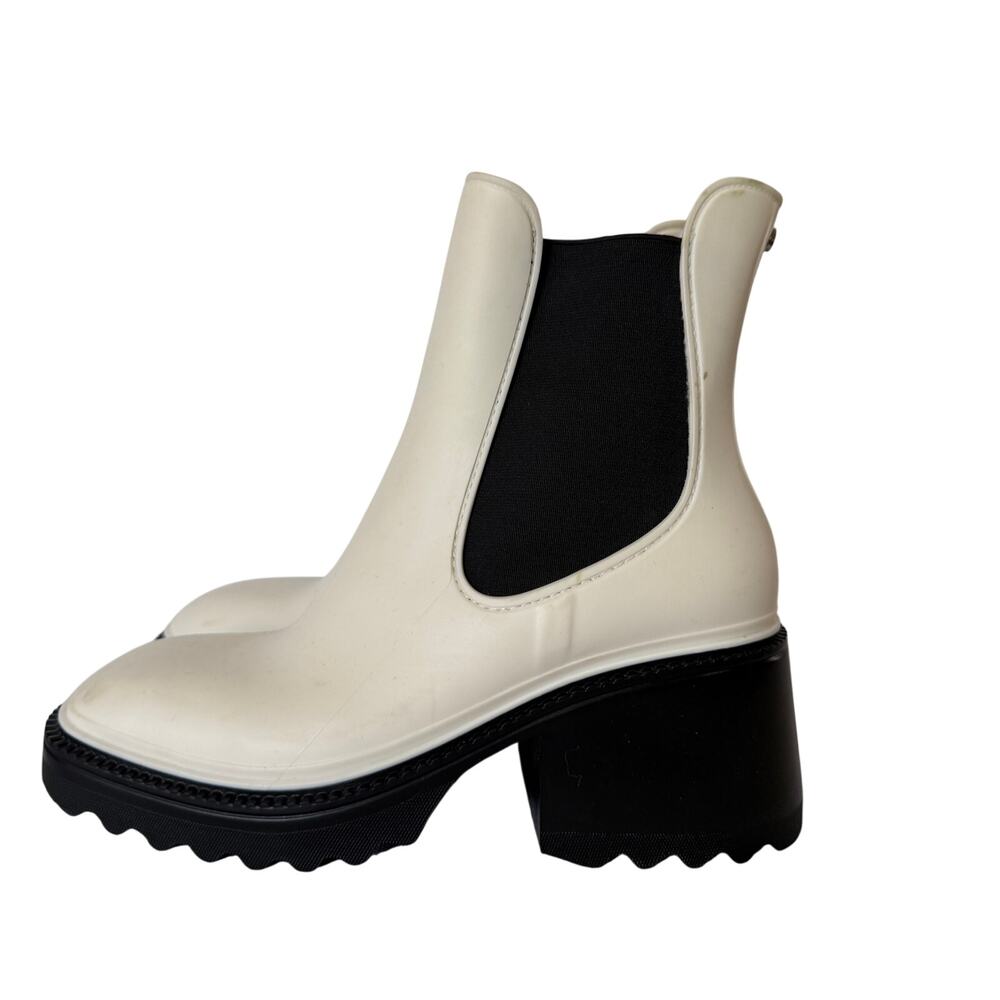 Circus NY White & Black Chelsea Ankle Boots Size 8 Waterproof Chunky Block Sole - Picture 1 of 10